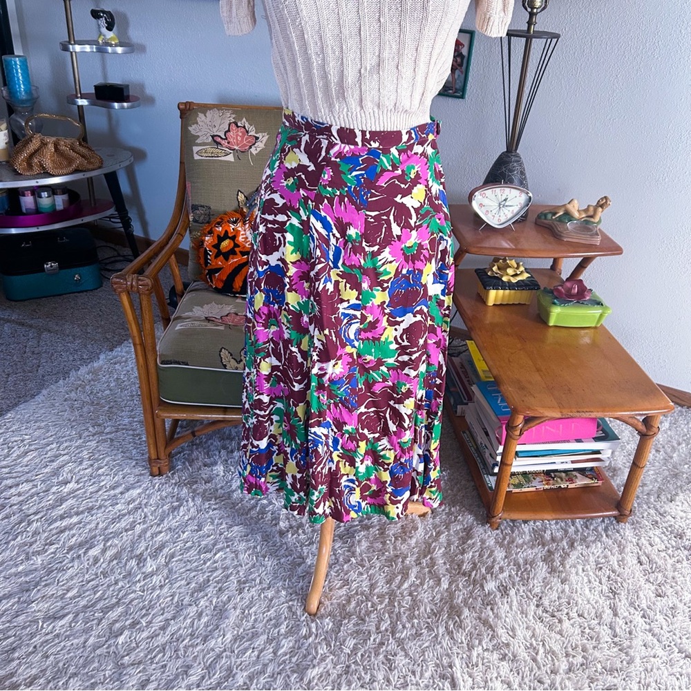 Retro 1940s Style Skirt | Floral | Multi | A-line | 40s